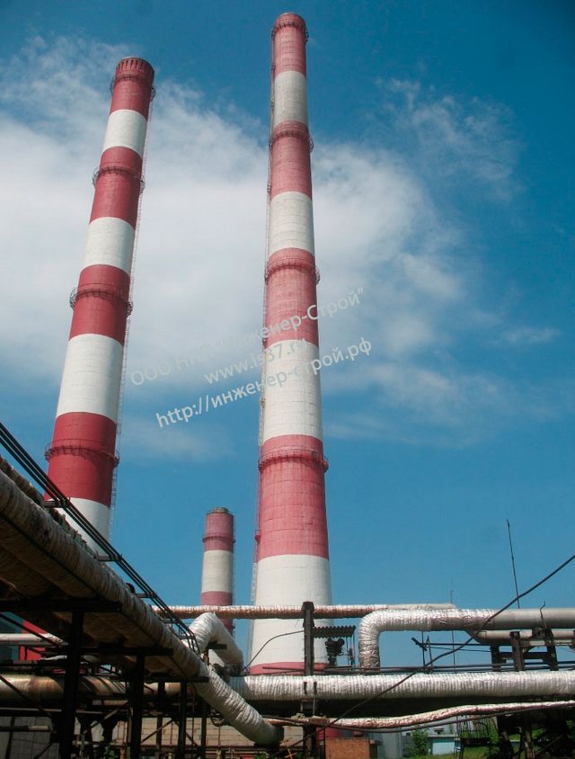 Обследование строительных конструкций дымовой трубы №3 высотой 200 м Рязанского филиала ООО «Ново-Рязанская ТЭЦ»